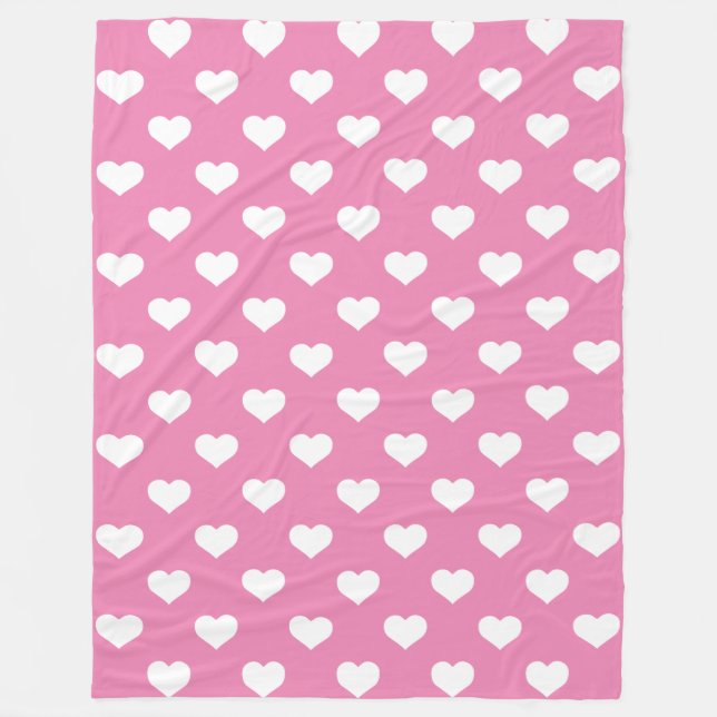 Cobertor De Velo Polka Hearts Fleece Blanket (Frente)