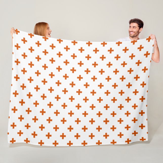 Cobertor De Velo Polka laranja cruza em branco (In Situ)
