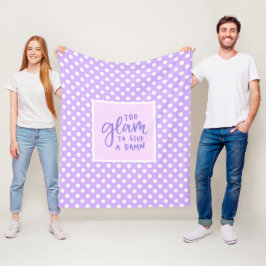 Cobertor De Velo Polkadot Glam Girly Typografia Roxo