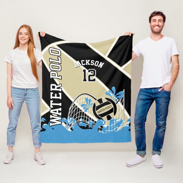 Cobertor De Velo Polo 🤽 ‍ esporte ♀️ Dourado, negro e branco Fl (In Situ)