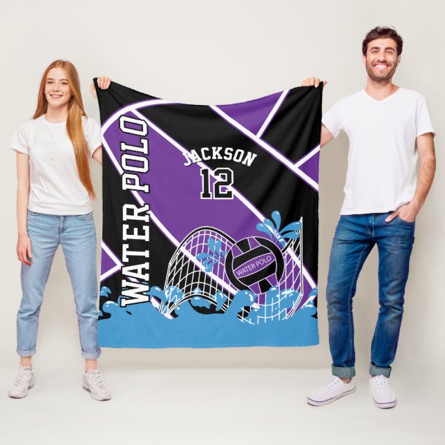 Cobertor De Velo Polo 🤽 ‍ esporte ♀️ roxo, preto e branco (In Situ)