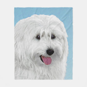 Cobertor De Velo Polonês Lowland Sheepdog Painting - Ar Original d
