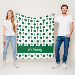 Cobertor De Velo Pom Verde Pom Poms & Heart Pattern