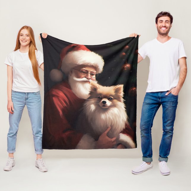 Cobertor De Velo Pomerânia com Papai Noel Natal Festivo (In Situ)