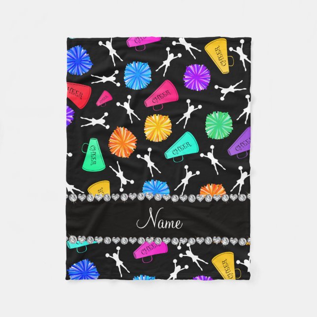 Cobertor De Velo Pompoms cheerleading pretos conhecidos feitos sob (Frente)