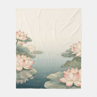 Cobertor De Velo Pond de Flores de Lótus Rosa Serenidade Zen