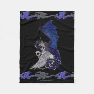 Cobertor De Velo Pônei branco azul do cavalo de Pegacorn do dragão