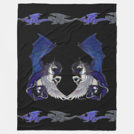 Cobertor De Velo Pônei branco azul do cavalo de Pegacorn do dragão