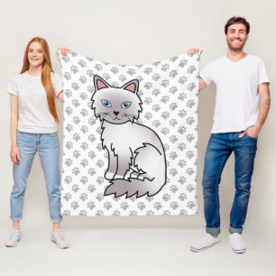 Cobertor De Velo Ponto Lilar Birman / Ragdoll Gato e Patas