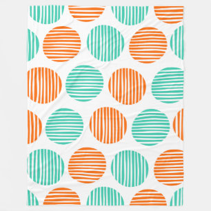 Cobertor De Velo Pontos alinhados 190917 - laranja e Aqua no branco