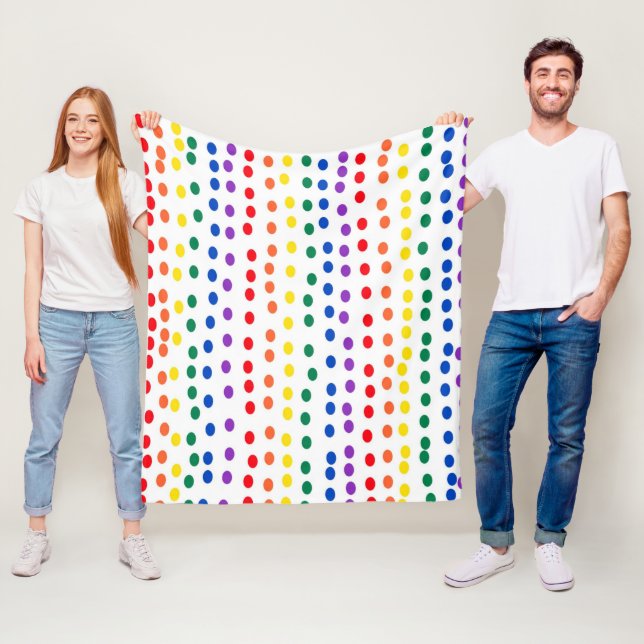 Cobertor De Velo Pontos arenosos Arco-Íris em Branco (In Situ)