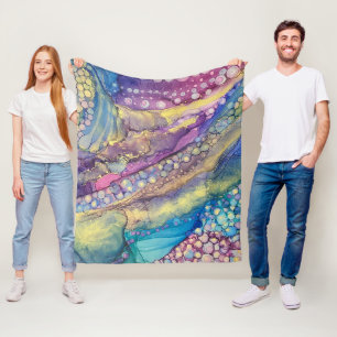 Cobertor De Velo Pontos Coloridos Tinta de Álcool Tinta Líquida A