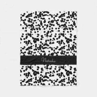 Cobertor De Velo Pontos Dalmatian preto e branco