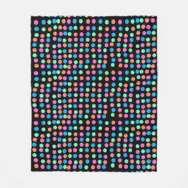 Cobertor De Velo Pontos de Pastel primavera em Preto
