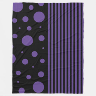 Cobertor De Velo Pontos e tiras em roxo e preto
