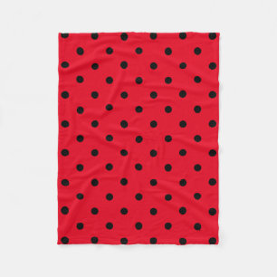 Cobertor De Velo Pontos Polka em Vermelho e Preto