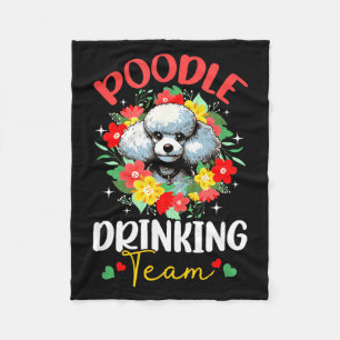 Cobertor De Velo Poodle bebendo time engraçado colorido floral dono