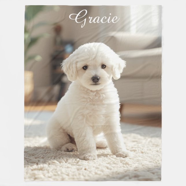 Cobertor De Velo Poodle bonito Personalizado (Frente)