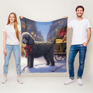 Cobertor De Velo Poodle Christmas Fesason