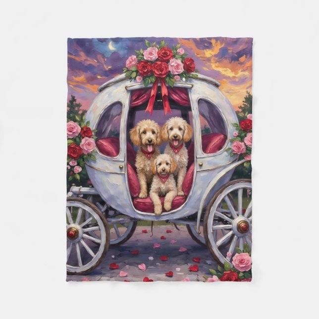 Cobertor De Velo Poodle Dog Valentine's Day  (Frente)