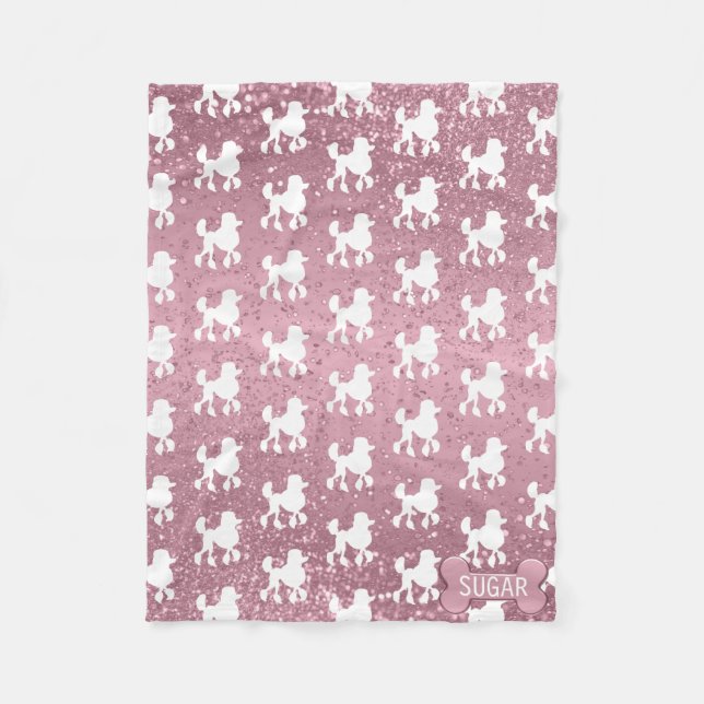 Cobertor De Velo Poodle em Literatura Rosa (Frente)