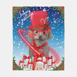 Cobertor De Velo Poodle Fleece Blanket de Saudações da Estação
