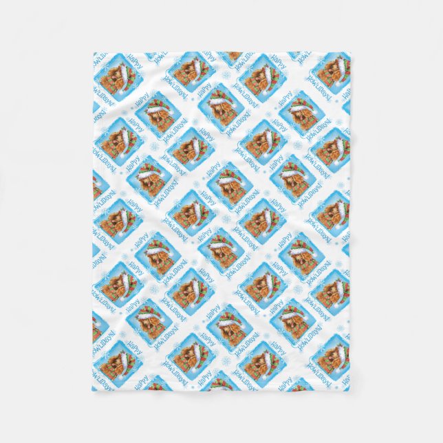 Cobertor De Velo Poodle Padrão de Natal (Frente)