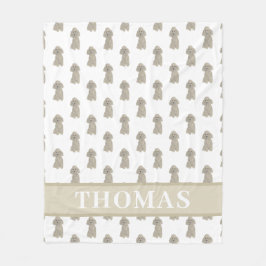 Cobertor De Velo Poodle Personalizado (Cinza Prata)