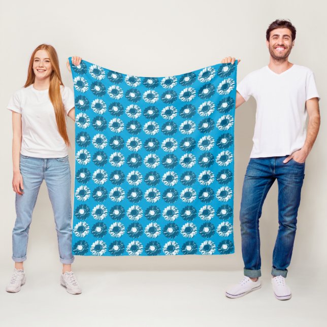 Cobertor De Velo Pop Art Daisies - Sombras do Azul Denim (In Situ)