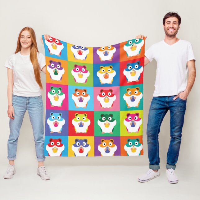 Cobertor De Velo Pop Art Hamsters Fleece Blanket (In Situ)