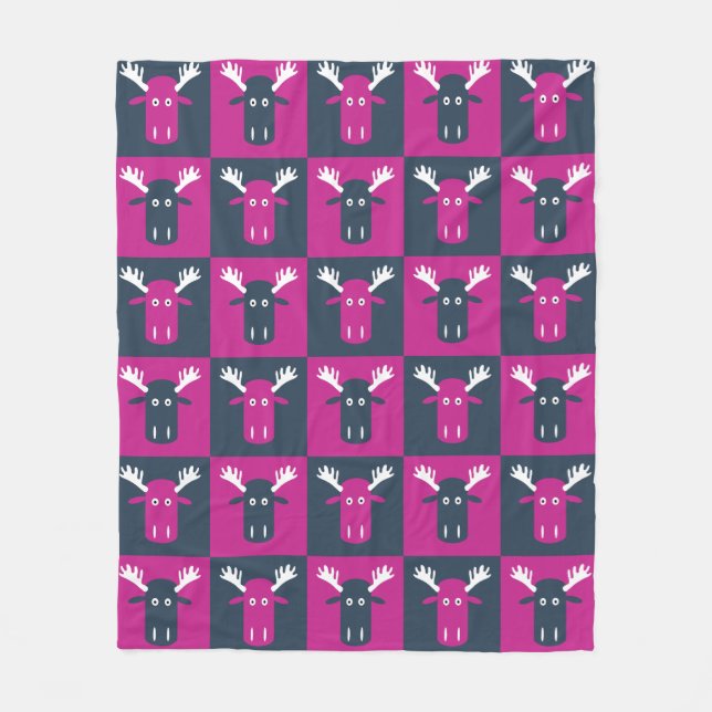 Cobertor De Velo Pop de Cabeça de Alce de Alce (Frente)