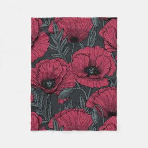 Cobertor De Velo Poppies em Viva Magenta