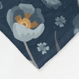 Cobertor De Velo Poppies Padrão Floral Azul