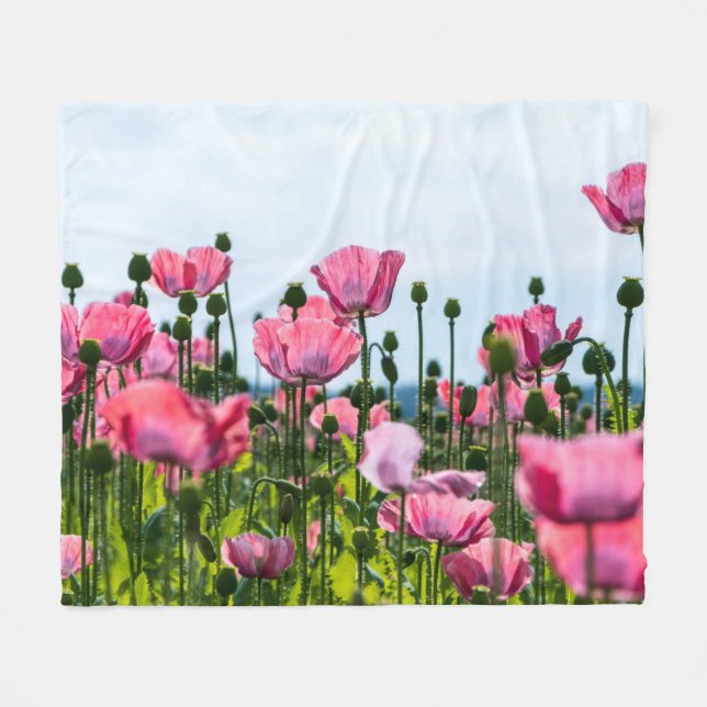 Cobertor De Velo Poppies Rosa (Frente (Horizontal))