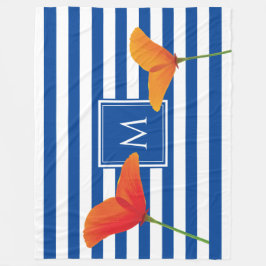 Cobertor De Velo Poppy Blue Stripes Monograma
