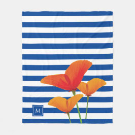 Cobertor De Velo Poppy Blue Stripes Monograma