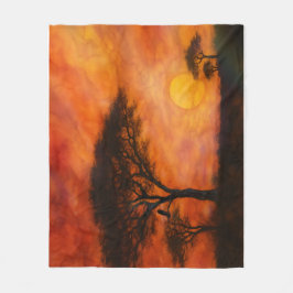 Cobertor De Velo Pôr do sol africano no Serengheti - Arte com tinta