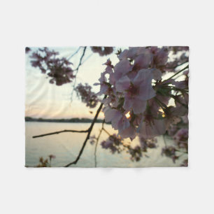 Cobertor De Velo Por do sol da flor de cerejeira no Washington DC