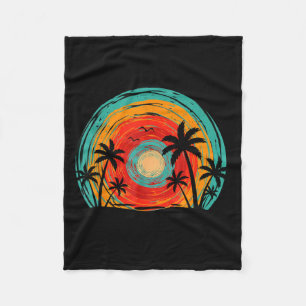 Cobertor De Velo Pôr do Sol Tropical de Verão na Praia da Palmeira 