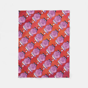 Cobertor De Velo Porco bonito em Santa Chapéu em Vermelho