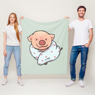 Cobertor De Velo Porco de desenho animado fofo e aconchegante envol