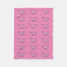 Cobertor De Velo Porco Feliz Rosa