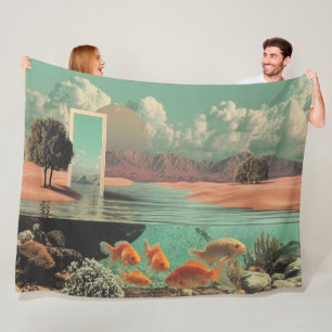 Cobertor De Velo Porta Surrealista no Deserto com Submersão