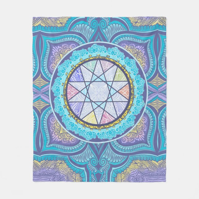 Cobertor De Velo Portal Geométrico Celestial (Frente)