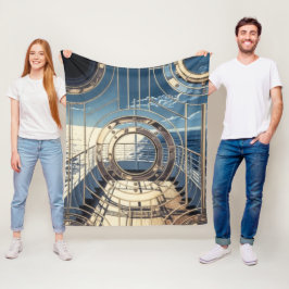 Cobertor De Velo Porthole Nautical Ocean Liner Luxury Art Deco