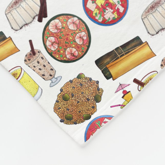 Cobertor De Velo Porto Rico Foodie, Comida Cuisine (Quina)