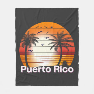 Cobertor De Velo Porto Rico Vintage Palm Trees Summer Beach