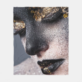 Cobertor De Velo Portrait Gold Black Artistic Makeup Luxury Beauty