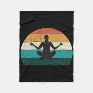 Cobertor De Velo Pose de Yoga Retro Vintage Mente Meditação Corpo T