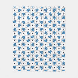 Cobertor De Velo Posh Argyle Dark Blue Hearts